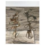 Lot of 4 Vintage Metal Fishing Stringers