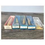 5 Collectible Fishing Lures - 4 are in original boxes - see description for more info