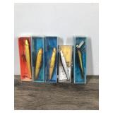 5 Collectible Fishing Lures - 4 are in original boxes - see description for more info