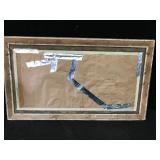 Antique Wood Frame With Ducking Hunting Picture with Glass Front