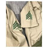 Lot of 5 Military Shirts - Some have Rank, Unit Patches, Names Inside Shirts and Company Names