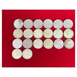 Lot of 20 Kennedy Half Dollars - Some are Silver - See description for Dates