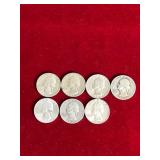 Lot of 7 Washington Quarters - 1946-1964 / See dates in description