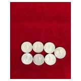 Lot of 7 Washington Quarters - 1946-1964 / See dates in description