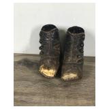 Vintage Leather Baby Shoes made into Pin Cushions