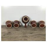 Vintage Hull USA Crestone Oven Proof Coffee Mugs and 1 Soup Bowl (has Maple Leaf and USA 09 01 on the bottom)