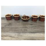 Vintage Hull USA Crestone Oven Proof Coffee Mugs and 1 Soup Bowl (has Maple Leaf and USA 09 01 on the bottom)