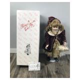Delton Products Corporation Large Porcelain Doll in the Box with Certificate of Authenticity