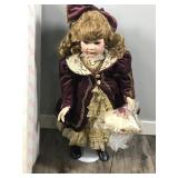 Delton Products Corporation Large Porcelain Doll in the Box with Certificate of Authenticity