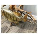 Small Mouth Bass Wall Hanging Fish Mount on a Piece of Drift Wood