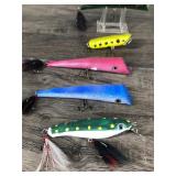 Lot of 10 Homemade Wood Fishing Lures