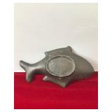 Vintage Brass Ashtray Shaped Like a Fish that Says Forelle Fish Co.