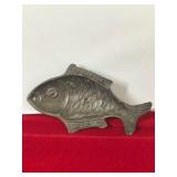 Vintage Brass Ashtray Shaped Like a Fish that Says Forelle Fish Co.