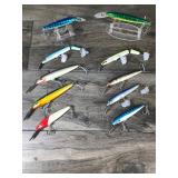Lot of 10 Rapala Fishing Lures