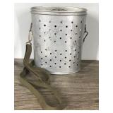 Vintage Old Pal Wading Floating Aluminum Minnow Bucket