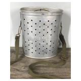 Vintage Old Pal Wading Floating Aluminum Minnow Bucket