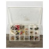 Plastic Tackle Box Full of Flying Fishing Lures