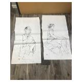 Large Lot of Drawings - See Pictures for More Pictures of Drawings  - Some are signed by Lawrence Gerber