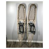 Set of Vintage Wooden Snow Shoes with Newer Boot Straps