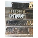 Lot of 15 Collectible License Plates - Dates range from: 1918 - 1974