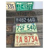 Lot of 15 Collectible License Plates - Dates range from: 1918 - 1974