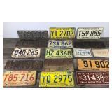 Lot of 16 Collectible License Plates  - Dates range from 1929 - 1972