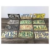 Lot of 12 Collectible License Plates - Dates range from 1950 - 1989