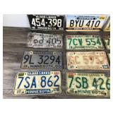 Lot of 12 Collectible License Plates - Dates range from 1950 - 1989
