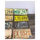 Lot of 12 Collectible License Plates  - Dates range from 1954 - 1974