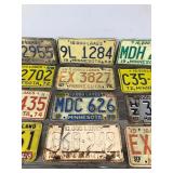 Lot of 12 Collectible License Plates  - Dates range from 1954 - 1974