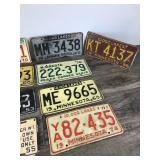 Lot of 14 Collectible License Plates  - Dates Ranging from 1948 to 1974