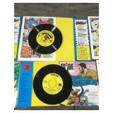 Lot of 6 Collectible Comic and Record Sets (45rpm) - Batman - GI Joe - Spider-Man - Fantastic Four - Captain America