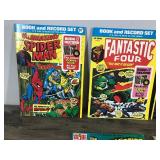 Lot of 6 Collectible Comic and Record Sets (45rpm) - Batman - GI Joe - Spider-Man - Fantastic Four - Captain America