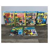Lot of 6 Collectible Comic and Record Sets (45rpm) - Batman - GI Joe - Spider-Man - Fantastic Four - Captain America