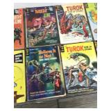 Lot of 13 Collectible Gold Key Comic Books - 12 centers to 35 centers  - Turok - Brothers of the Spear - The Twilight Zone - Uncle Scrooge - Tarzan of the Apes - Walt Disneys Comics & Stories - Ripley