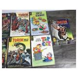 Lot of 13 Collectible Gold Key Comic Books - 12 centers to 35 centers  - Turok - Brothers of the Spear - The Twilight Zone - Uncle Scrooge - Tarzan of the Apes - Walt Disneys Comics & Stories - Ripley