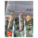 Lot of 7 Collectible Custom Made Fishing Lures with Artists Signature on the Bottom