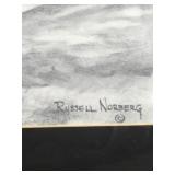 Russell Norberg Drawing/Print? - Cabin in the Woods - Framed