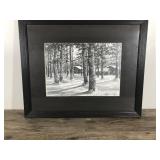 Russell Norberg Drawing/Print? - Cabin in the Woods - Framed