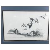 Framed Terry Redlin Migrating Honkers Sketch