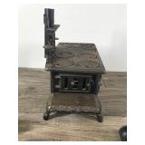 Vintage Crescent Salesman’s Sample Cast Iron Miniature Stove USA Made With All the Accessories