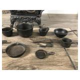 Vintage Crescent Salesman’s Sample Cast Iron Miniature Stove USA Made With All the Accessories