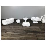 Lot of Vintage Milk Glass Hobnail