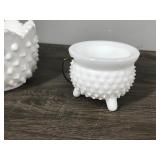 Lot of Vintage Milk Glass Hobnail