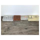 4 Small Plastic Tackle Boxes with Tackle
