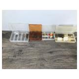 4 Small Plastic Tackle Boxes with Tackle