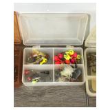 4 Small Plastic Tackle Boxes with Tackle