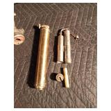 Vintage beer keg tapper and vintage torches