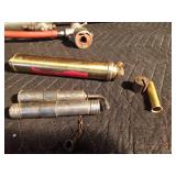 Vintage beer keg tapper and vintage torches
