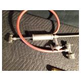 Vintage beer keg tapper and vintage torches